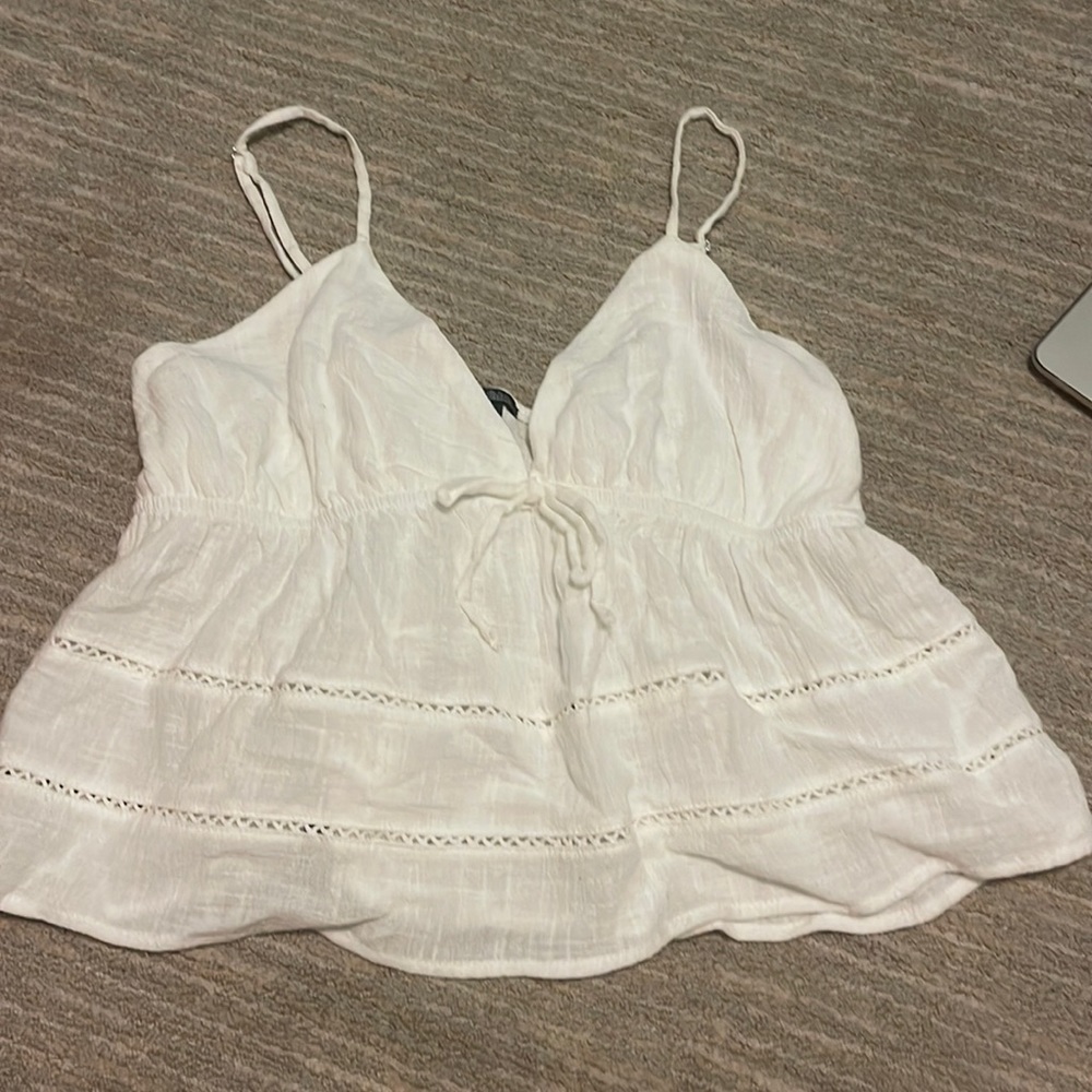 White Flowy Tank Top